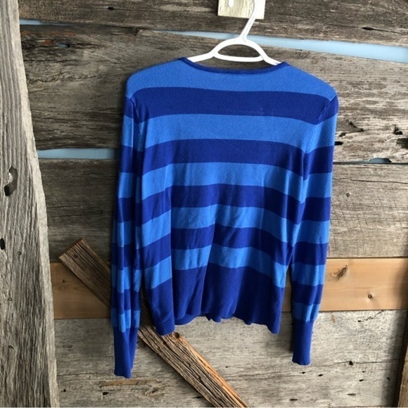 RICKI'S Size Large Blue Striped Cardigan - Picture 4 of 6